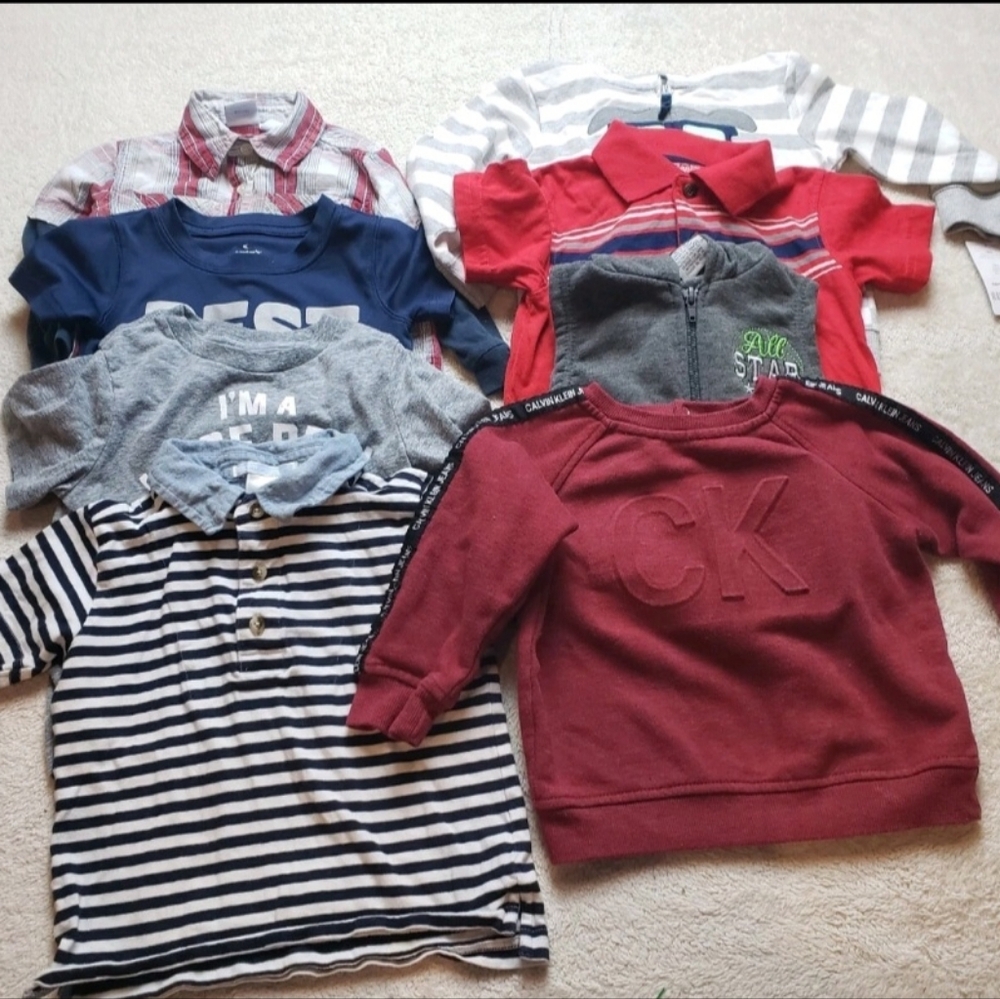 Assorted Baby Boy Toddler Size 18 Months (8) Shirts Sweater Jacket Hoodie Vest